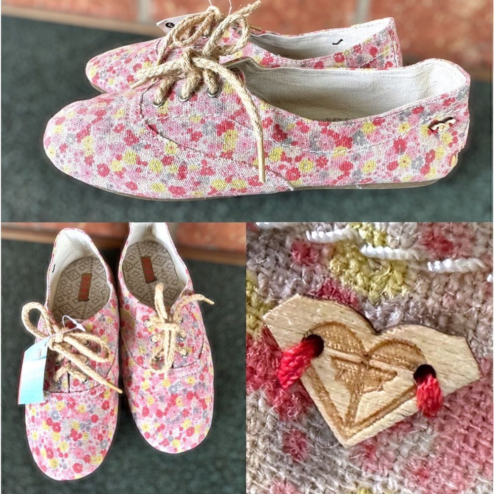 Floral Roxy Slip Ons “ Gracie” Loafers Size 9